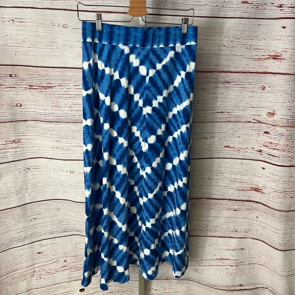Lands’ End Blue and White Tie Dye Maxi Skirt - Picture 1 of 4
